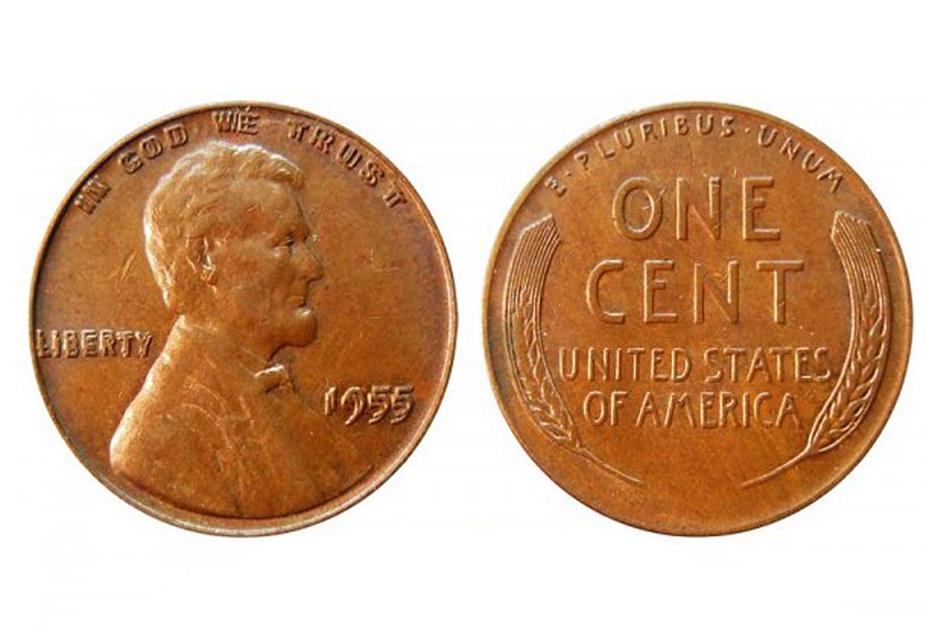 1955-P doubled die Lincoln penny coin: up to $2,000